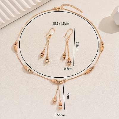 Vintage Teardrop Brass Earrings & Necklaces Sets for Women VA8501-1