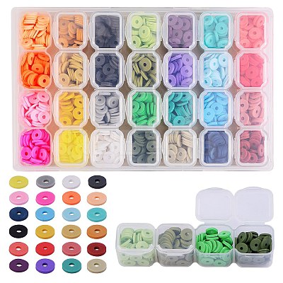 134.4g 28 Colors Handmade Polymer Clay Beads CLAY-SZ0001-34-1