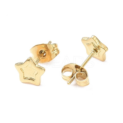 Ion Plating(IP) 304 Stainless Steel Stud Earring Finding EJEW-I285-30G-1