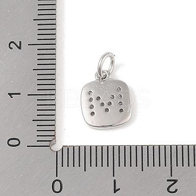 Rack Plating Brass Micro Pave CLear Cubic Zirconia Charms KK-E110-14P-M-1