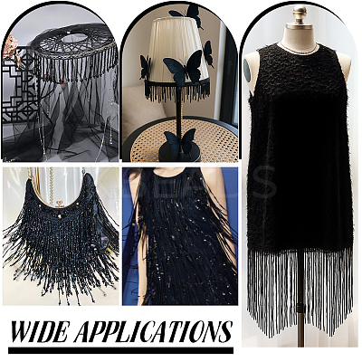 1 Yard Glass Fringe Trimming AJEW-PH0006-69-1