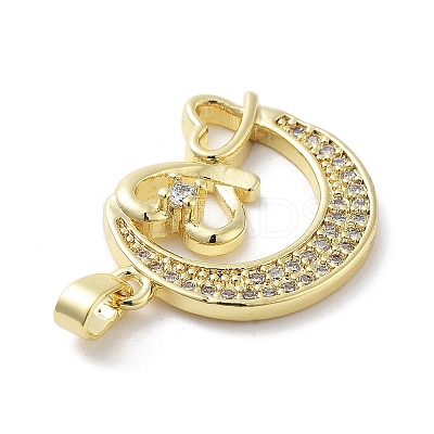 Brass Micro Pave Cubic Zirconia Pendants KK-F877-18G-1