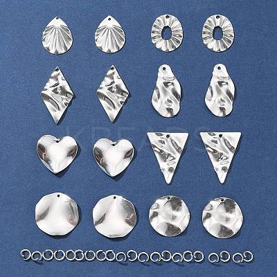 16Pcs 8 Style 201 Stainless Steel Pendants DIY-FS0005-37P-1