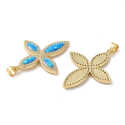 Rack Plating Brass Micro Pave Cubic Zirconia Pendants KK-P268-17J-G-1