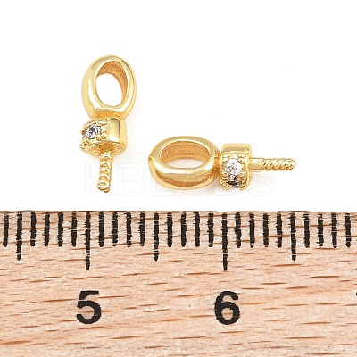 Brass Micro Pave Cubic Zirconia Screw Eye Peg Bails CU-CBA3901-02G-1