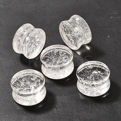 Natural Quartz Crystal Ear Plugs Gauges G-I359-12D-1