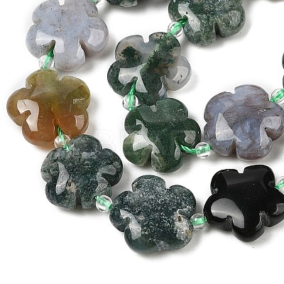 Natural Moss Agate Beads Strands G-NH0009-A01-02-1
