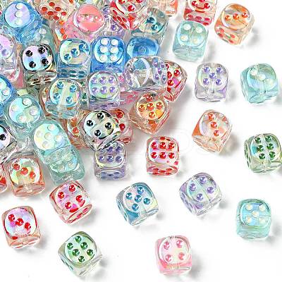 UV Plating Transparent Acrylic Beads MACR-CJC0004-32-1-1