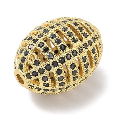 Rack Plating Brass Micro Pave Cubic Zirconia Beads KK-L224-024G-1