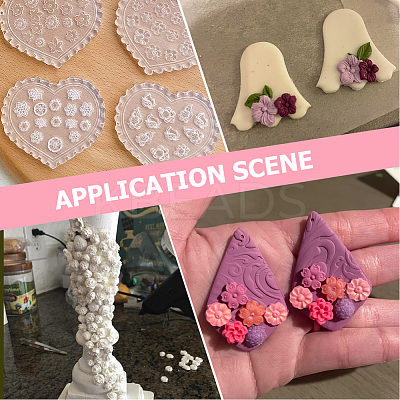 4Pcs 4 Styles Silicone Carved Molds MRMJ-SC0001-47A-1