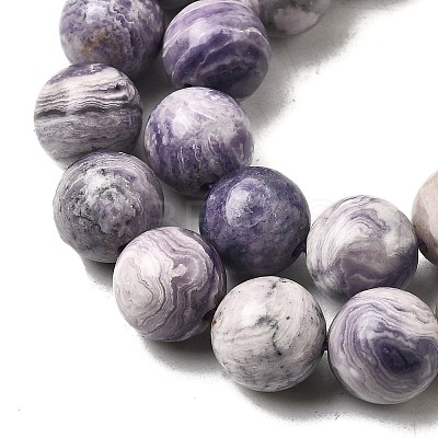 Natural Purple Stripe Jasper Beads Strands G-K350-C03-10mm-1