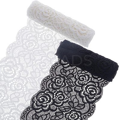 4 Yards 2 Colors Nylon Flower Leaf Wavy Edge Lace Trim OCOR-GF0002-60-1