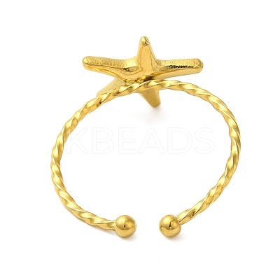 Ocean Beach Series 304 Stainless Steel Cuff Ring RJEW-Q820-02A-1