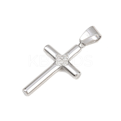 316 Surgical Stainless Steel & Clear Cubic Zirconia Pendants STAS-A137-03A-P-1