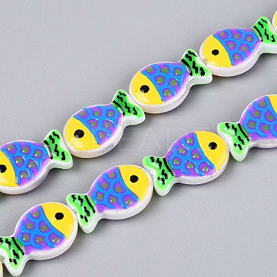 Dyed & Heated Glass Enamel Beads GLAA-T023-45M-1
