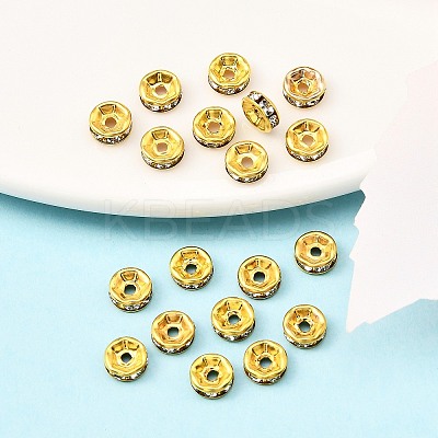 Iron Crystal Rhinestone Spacer Beads X-RB-A009-6MM-G-1