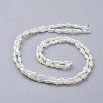 Electroplated Opaque Glass Beads Strands EGLA-L015-FR-B11-1