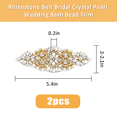 2Pcs Alloy with Rhinestone Sewing Decorate DIY-FH0006-82G-1