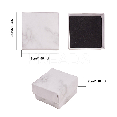 Paper Cardboard Jewelry Ring Boxes LS-CBOX-E012-05A-1