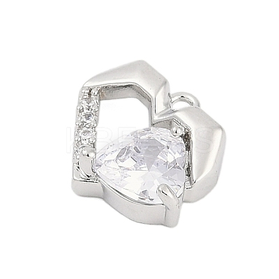 Brass Micro Pave Cubic Zirconia Charms LS-ZIRC-P122-01C-P01-1