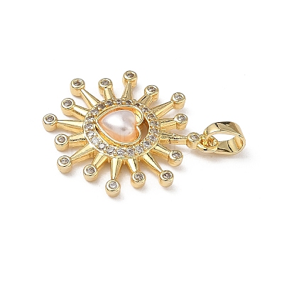 Brass Micro Pave Cubic Zirconia Pendants KK-F924-13G-1