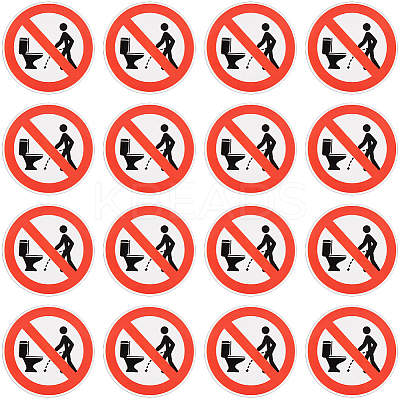 PVC No Peeing Sign Stickers AJEW-WH20006-101B-1