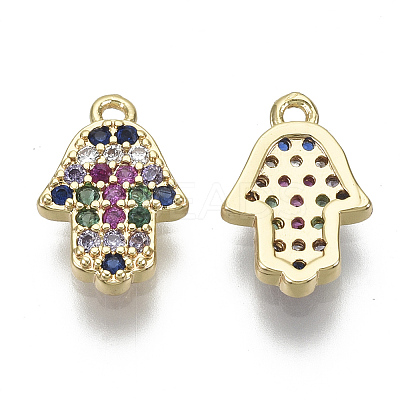 Brass Micro Pave Cubic Zirconia Charms KK-S348-550-NF-1