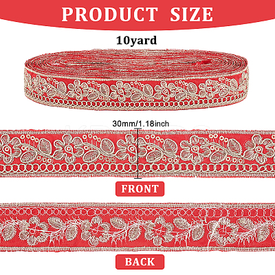 Ethnic Style Embroidery Polyester Ribbons OCOR-WH0060-33B-1