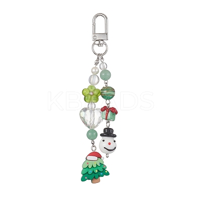 Christmas Handmade Lampwork Pendant Decorations HJEW-TA00021-1