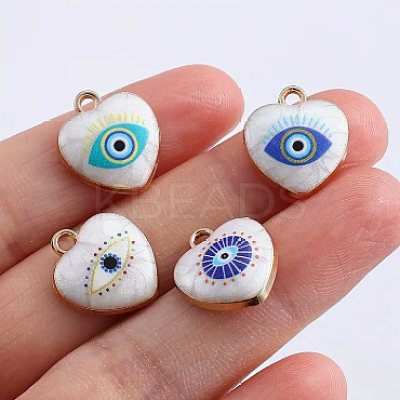8Pcs 4 Styles Alloy Enamel Pendants ENAM-FP0001-94-1