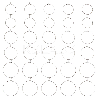 90Pcs 3 Size 316 Surgical Stainless Steel Hoop Earrings Findings STAS-UN0039-41-1