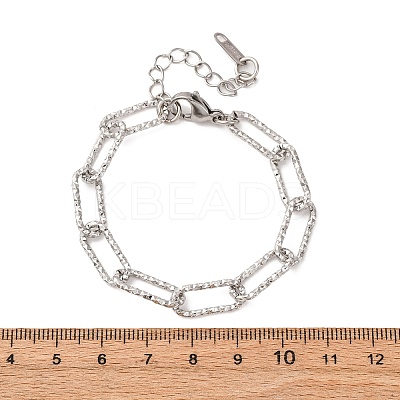 304 Stainless Steel Paperclip Chain Bracelets for Women Men BJEW-A048-01P-1