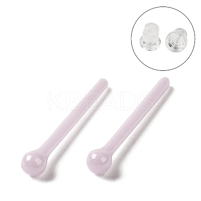 Hypoallergenic Bioceramics Zirconia Ceramic Ball Stud Earrings EJEW-F340-02D-1