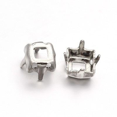 Square Brass Sew on Prong Settings X-KK-N0084-A07-8x8-1