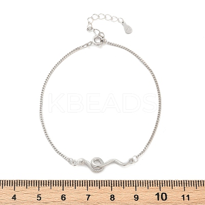 925 Sterling Silver Link Bracelets BJEW-D320-01P-1