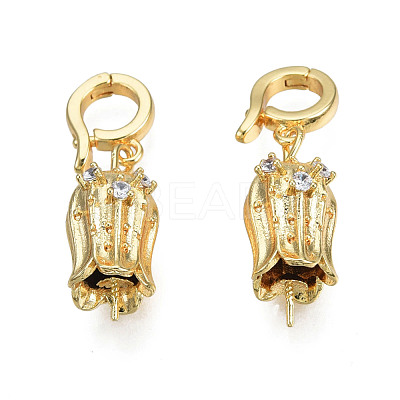 Brass Micro Pave Cubic Zirconia Peg Bails KK-N233-392-1