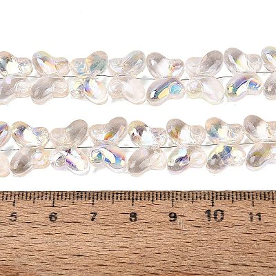 Baking Paint Electroplate Transparent Glass Beads Strands EGLA-Q136-03A-02-1