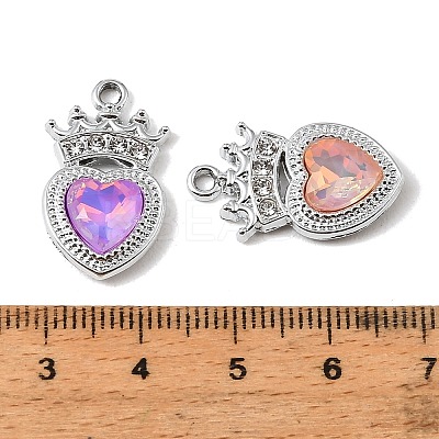 UV Plating Alloy Glass Pendants FIND-K032-10P-1