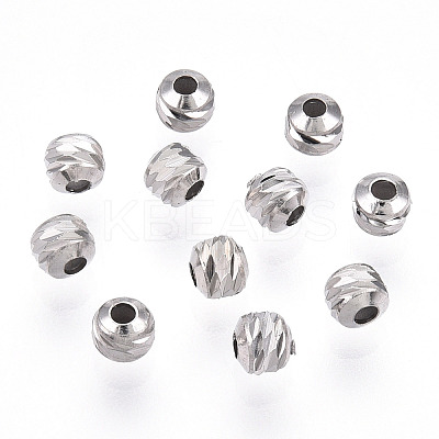 Rhodium Plated 925 Sterling Silver Beads STER-T004-78P-2.5mm-1