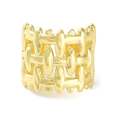 Brass Oval Open Cuff Ring RJEW-E292-08G-1