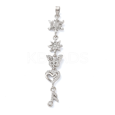 Brass Micro Pave Clear Cubic Zirconia Pendants LS-KK-D101-01C-P-1