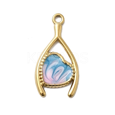 304 Stainless Steel Enamel Pendants STAS-I355-10G-01-1