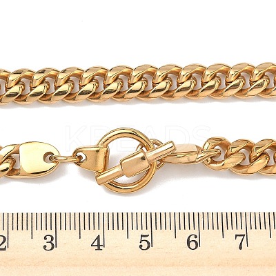 8MM 304 Stainless Steel Cuban Link Chain OT Necklaces for Men NJEW-G193-01G-1