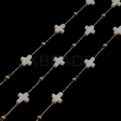 Cross Natural Shell Link Chains CHS-G028-05B-G-1