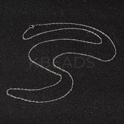 Non-Tarnish 304 Stainless Steel Rope Chain Necklaces NJEW-L437-01-1
