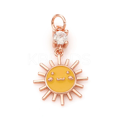 Brass Micro Pave Cubic Zirconia Pendants KK-I672-23-1