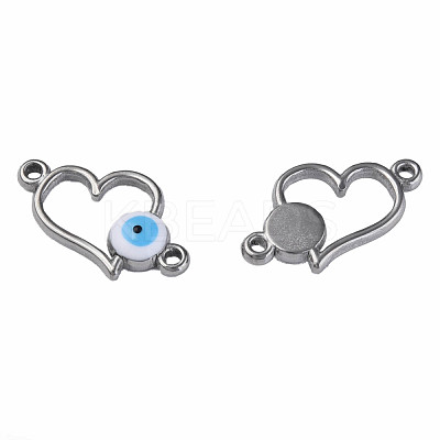 304 Stainless Steel Enamel Connector Charms STAS-N087-64-02P-1