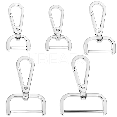 10Pcs 5 Styles Alloy Swivel Lobster Claw Clasps FIND-BBC0003-81P-1