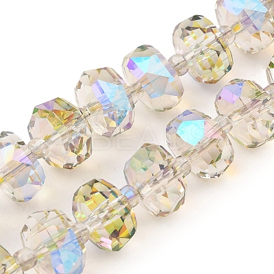 Transparent Electroplate Glass Beads Strands EGLA-P062-01A-HR05-1
