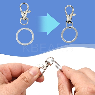 Alloy Swivel Lobster Claw Clasps & Split Key Rings Findings Kits DIY-YW0011-82-1